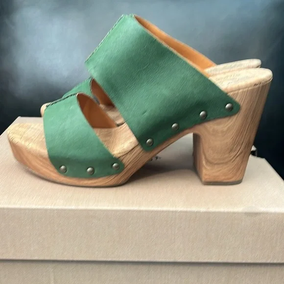 COPY - NEW-Kork Ease Darra green apple leather sandals size 10 - Picture 2 of 6